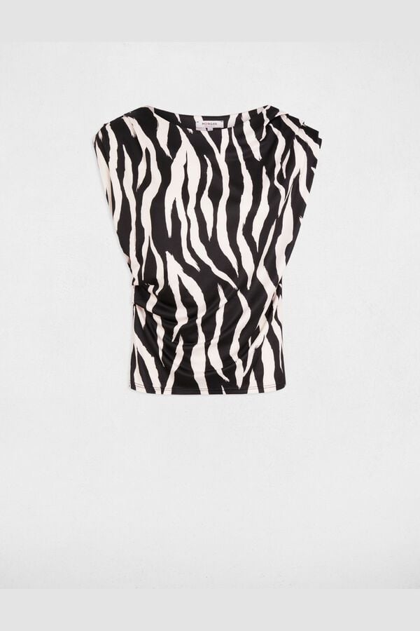 Morgan Fitted sleeveless T-shirt Printed white