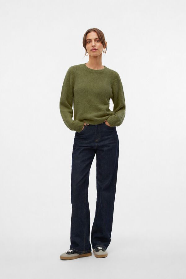 Vero Moda Fluffy knit jumper Green