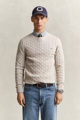 Gant Camisola de gola redonda Tostado