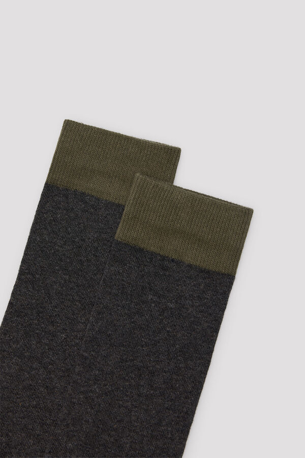 Cortefiel Plain contrast toe sock Printed grey