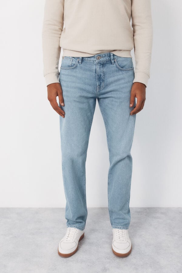 Cortefiel Regular-fit lightweight jeans Blue