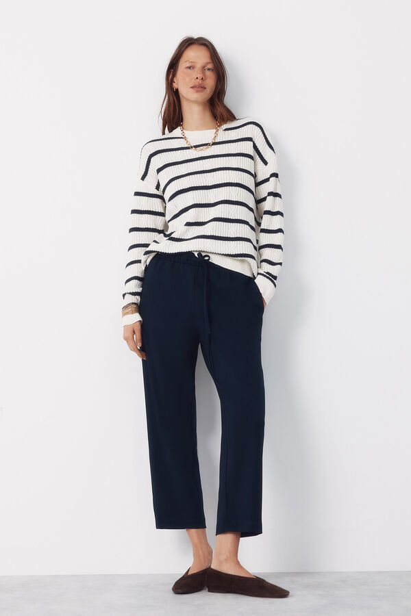 Cortefiel Women's jogger pants Navy