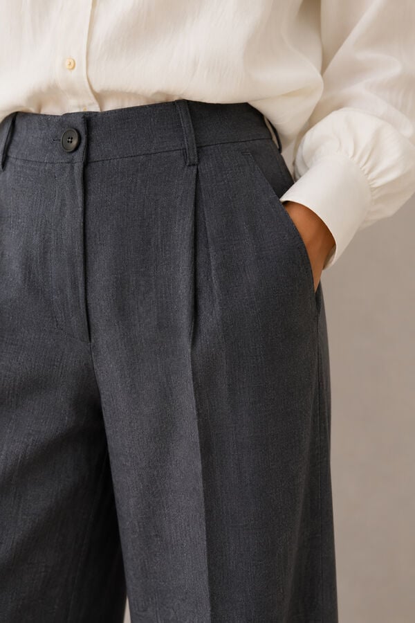 Vila Cal&ccedil;a wide leg Cinzento