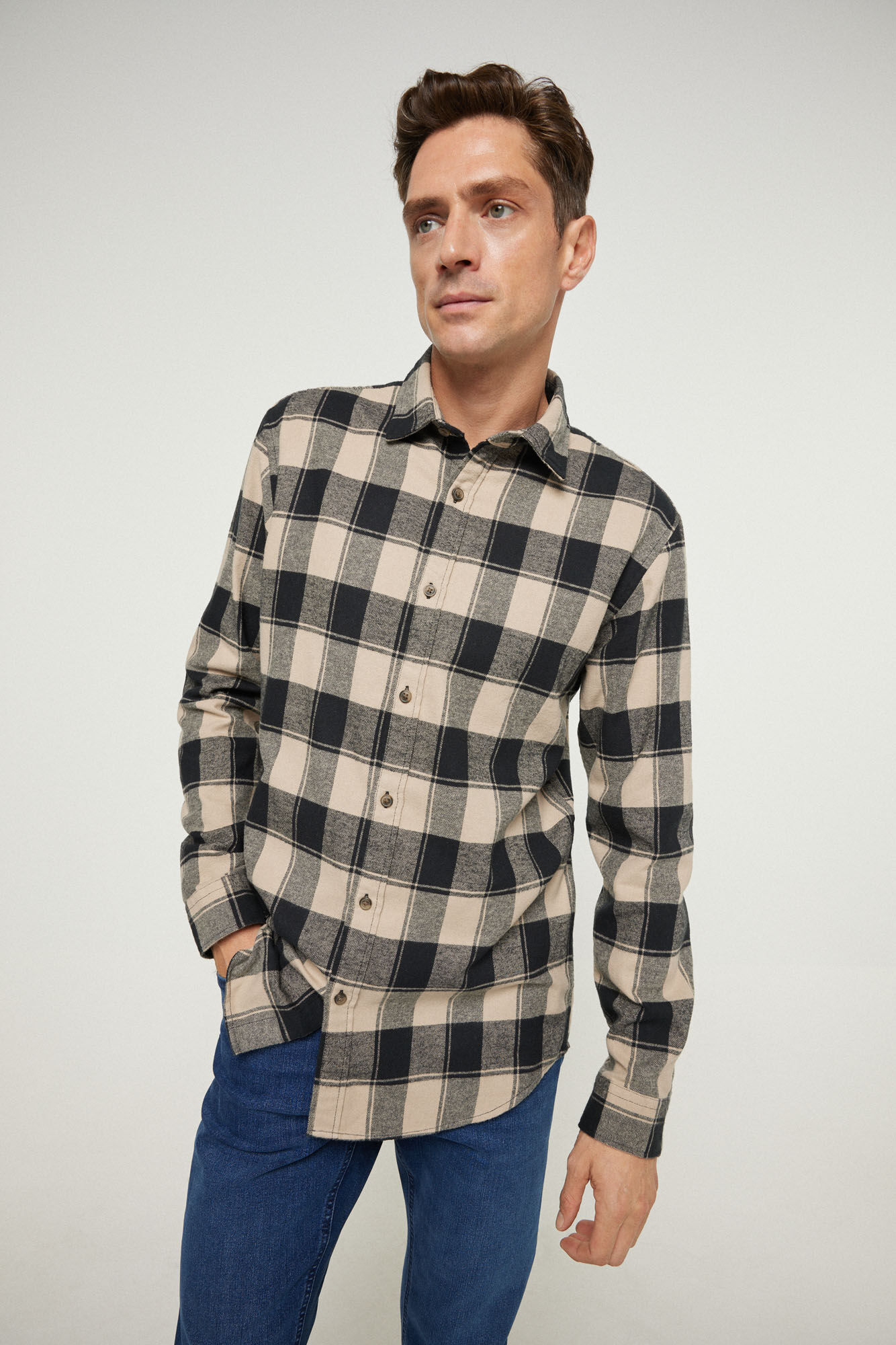 Camisa sarga de cuadros