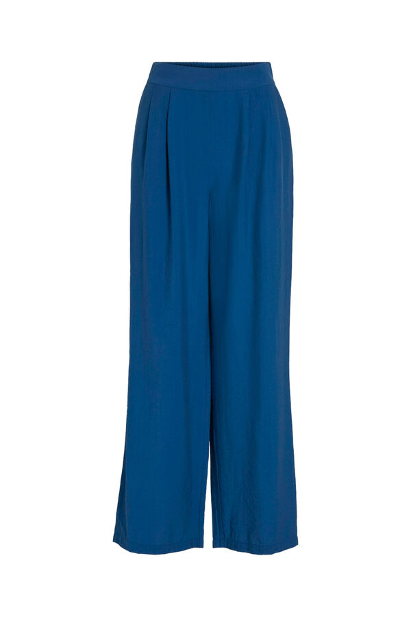 Cortefiel Pantalon largo con cintura elastica Azul