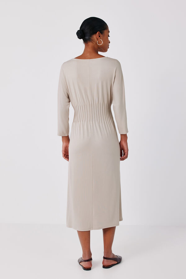 Cortefiel Pleated dress Nude