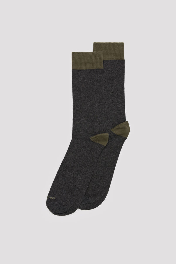 Cortefiel Plain contrast toe sock Printed grey