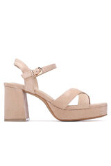 XTI Sand&aacute;lia salto grosso e plataforma Tostado