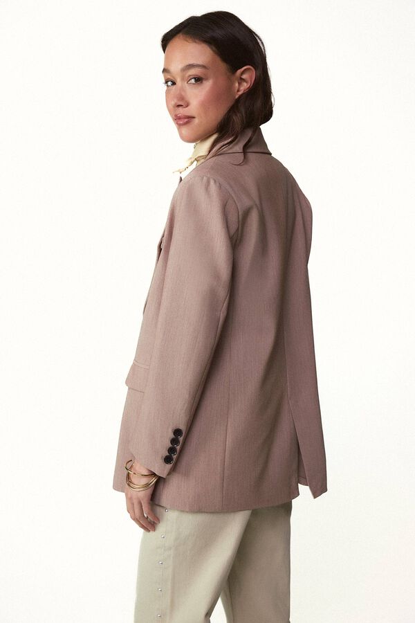 Slowlove Chaqueta americana cruzada Arena