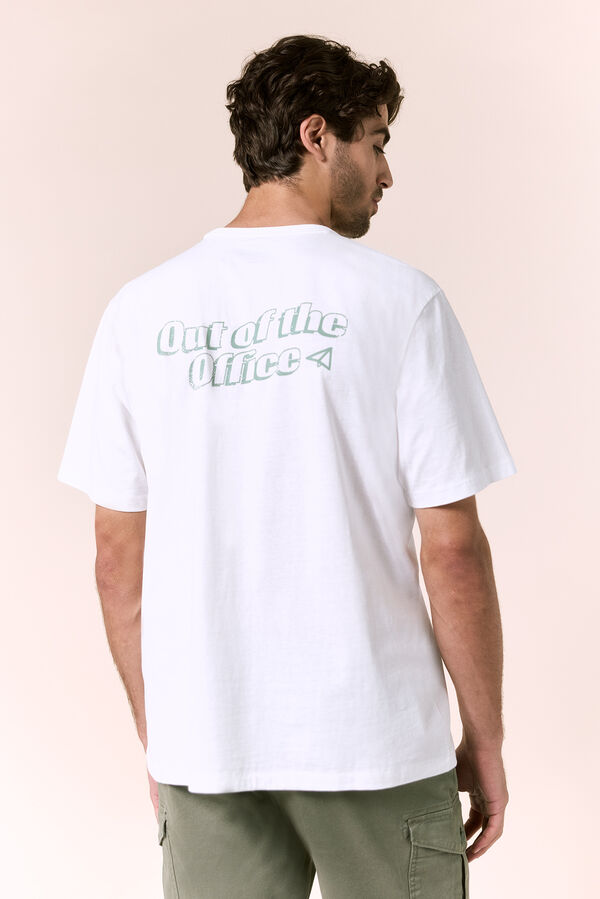 OOTO T-shirt com logo &agrave; frente e atr&aacute;s Branco