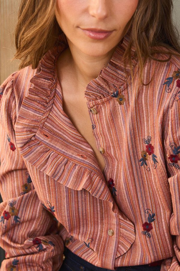 Pol&iacute;n Et Moi Striped shirt Nayeli Orange