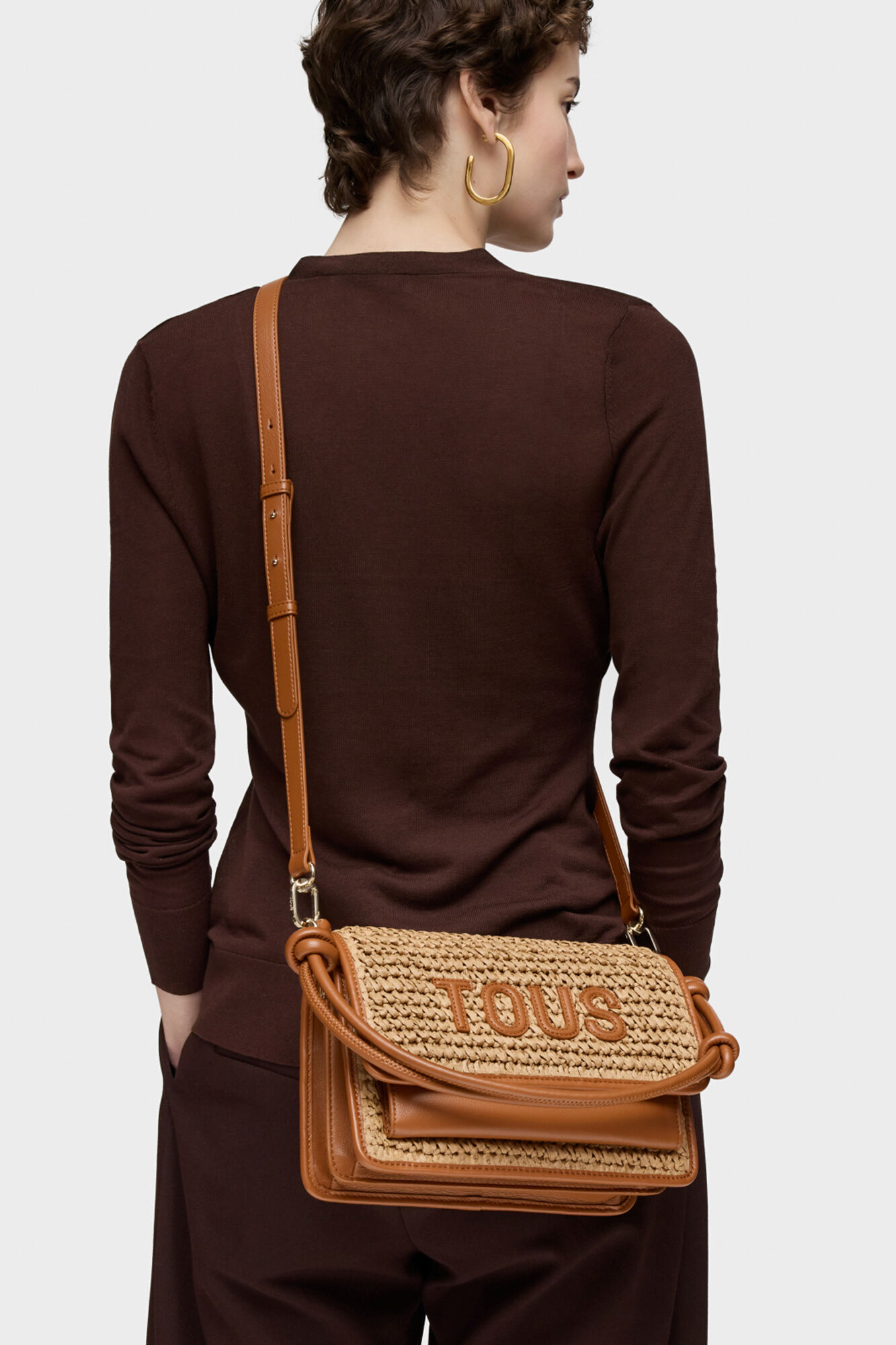 Tous Bandolera mediana camel Audree Rafia