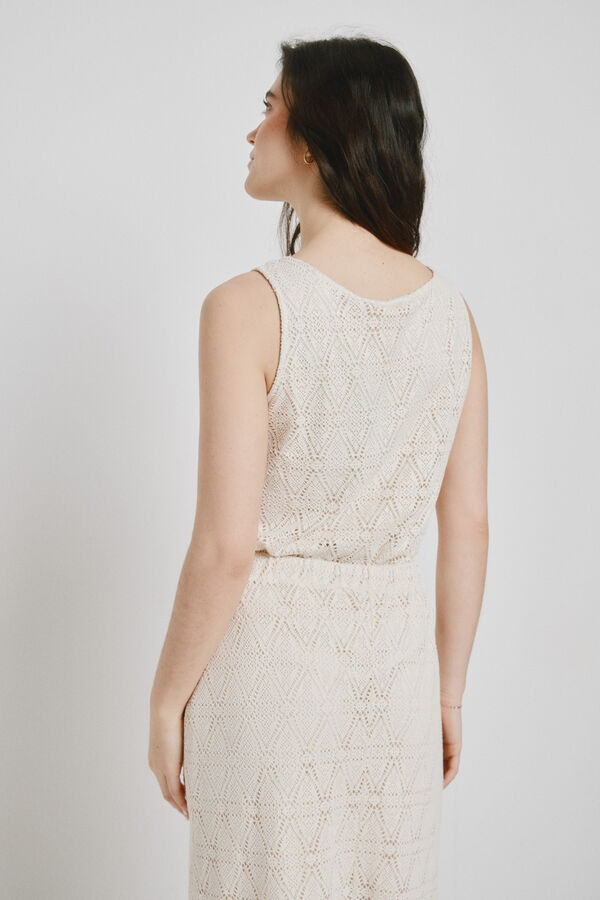 Vero Moda Crochet sleeveless top Beige
