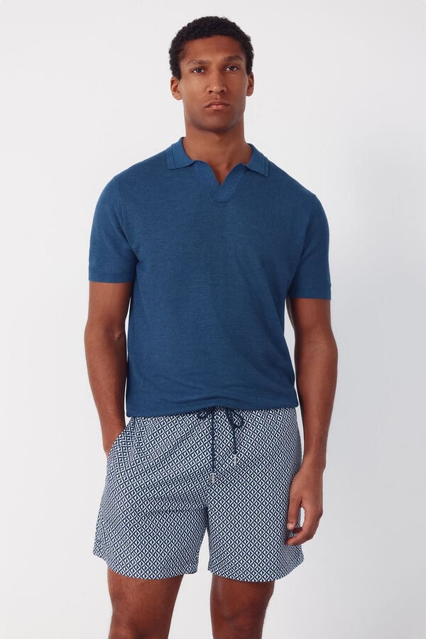 Cortefiel Diamond print swimwear Navy