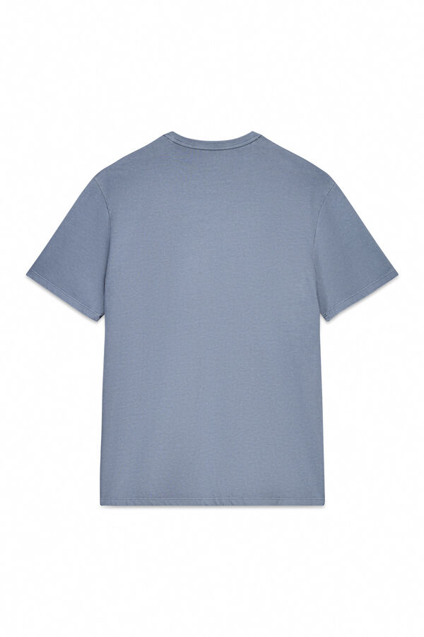 OOTO Basic T-shirt with airplane embroidered Blue