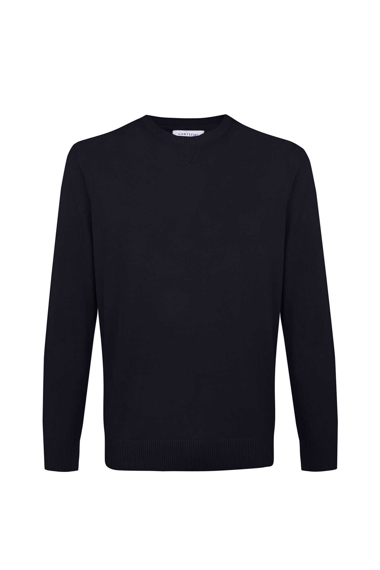 Cortefiel Cotton fine knit round neck jumper