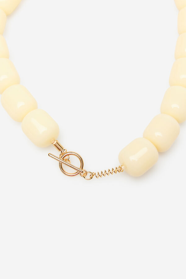 Cortefiel Colored resin necklace Ivory