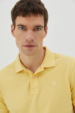 Cortefiel Short-sleeved piqué polo shirt Yellow