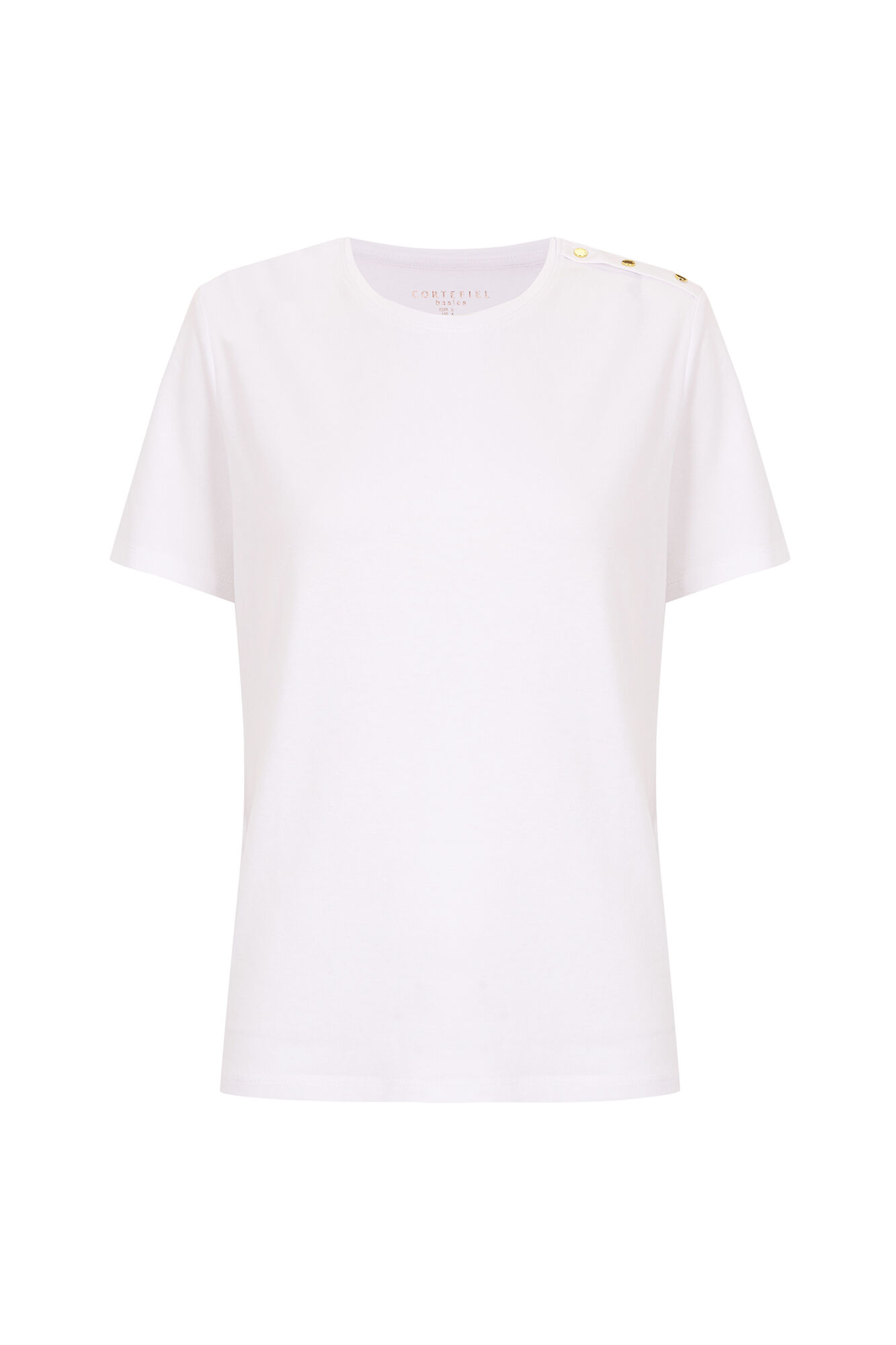Cortefiel Gold button basic T-shirt