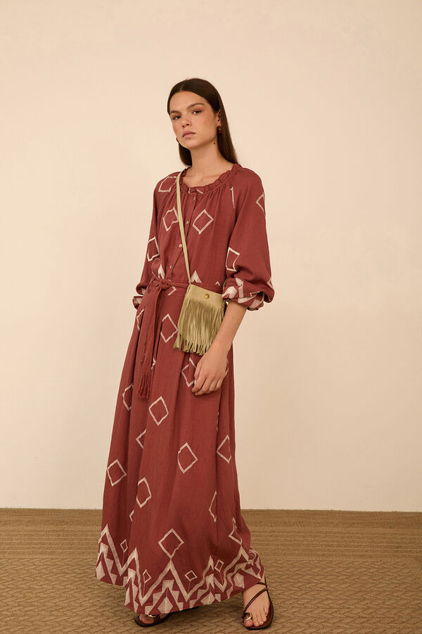 Meisie Embroidered long skirt Pink