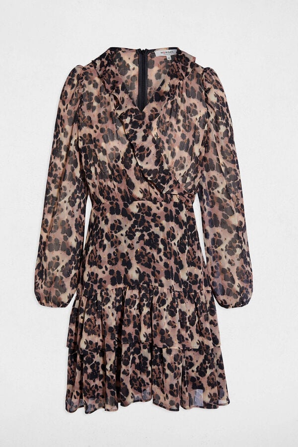 Morgan Vestido curto com gola em V Multicolorido