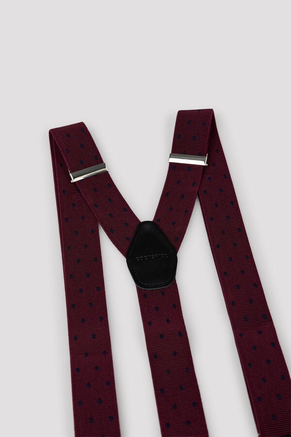 Cortefiel Polka-dot elastic strap Maroon