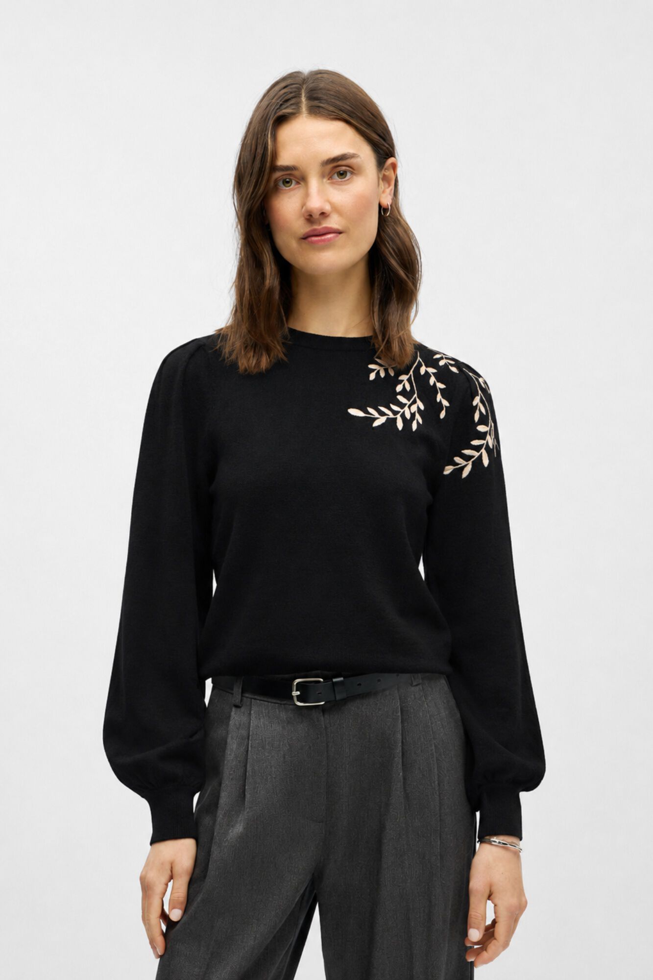 Object Camisola soft touch bordada