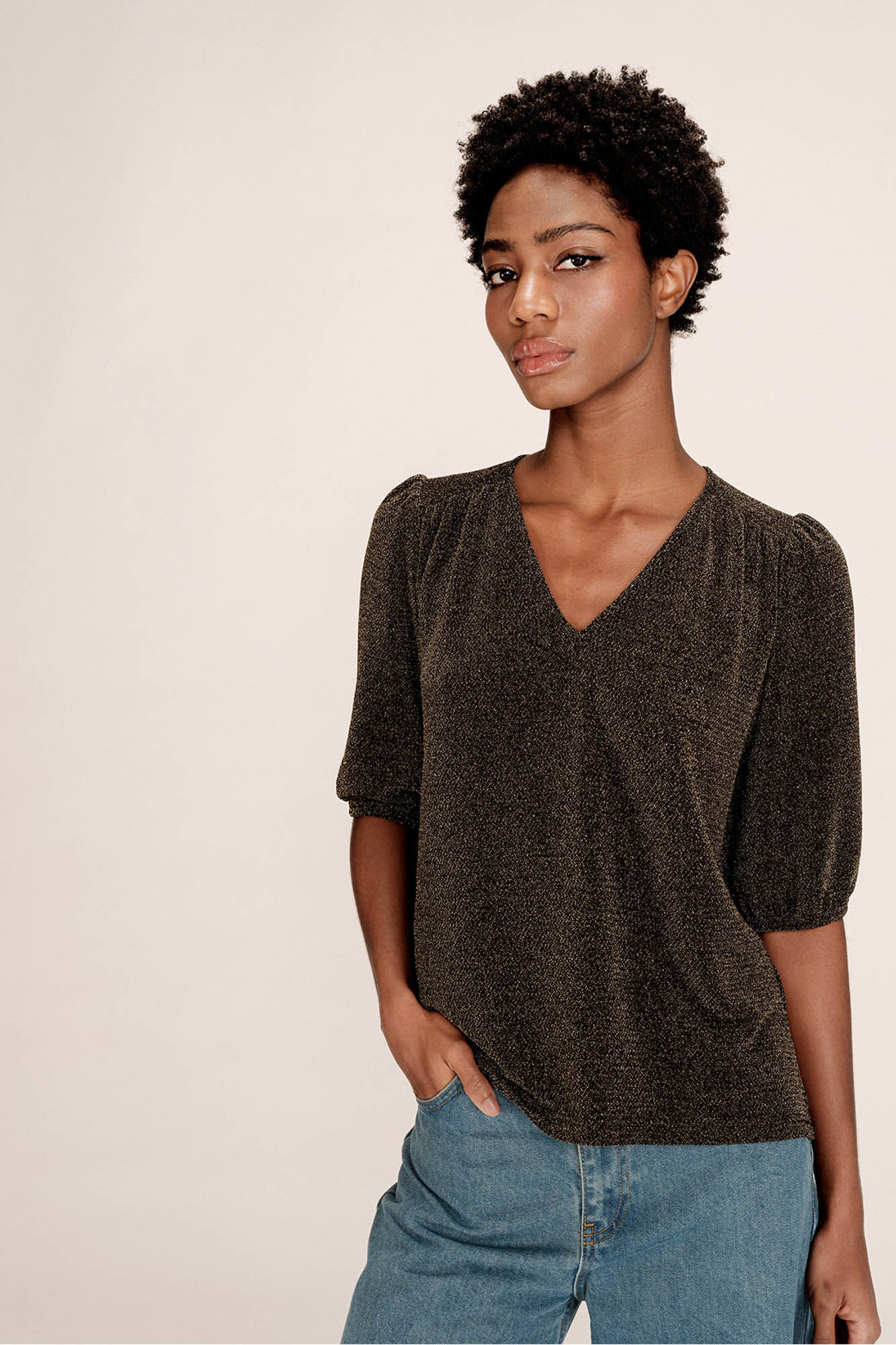 Grace & Mila Top largo de lurex 