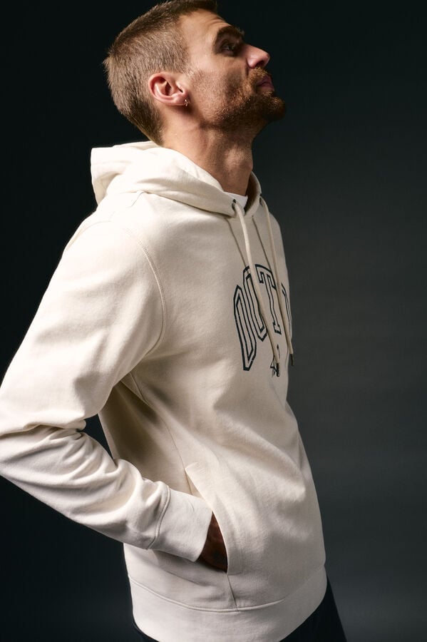 OOTO Sweatshirt logo com capuz Ecru