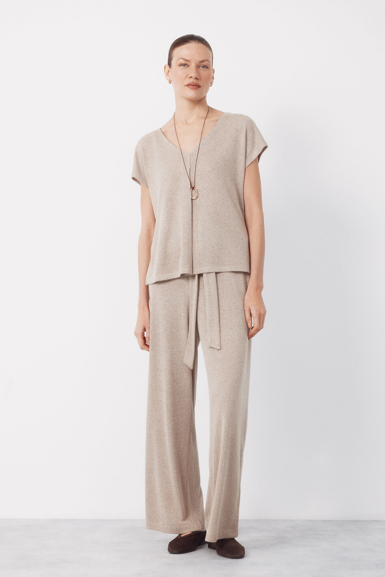 Cortefiel Rustic jersey-knit trousers