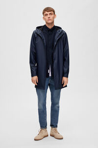 Cortefiel Lightweight hooded raincoat, waterproof and windproof Grey