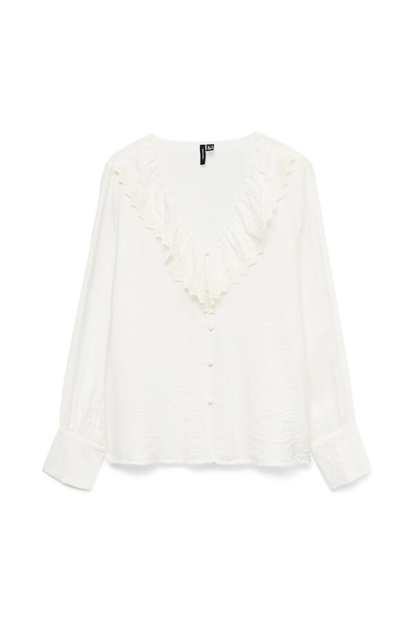 Vero Moda Camisa com gola folho  Branco