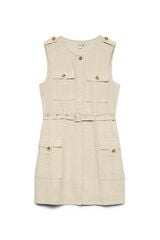 Vero Moda Vestido curto estilo safari Tostado