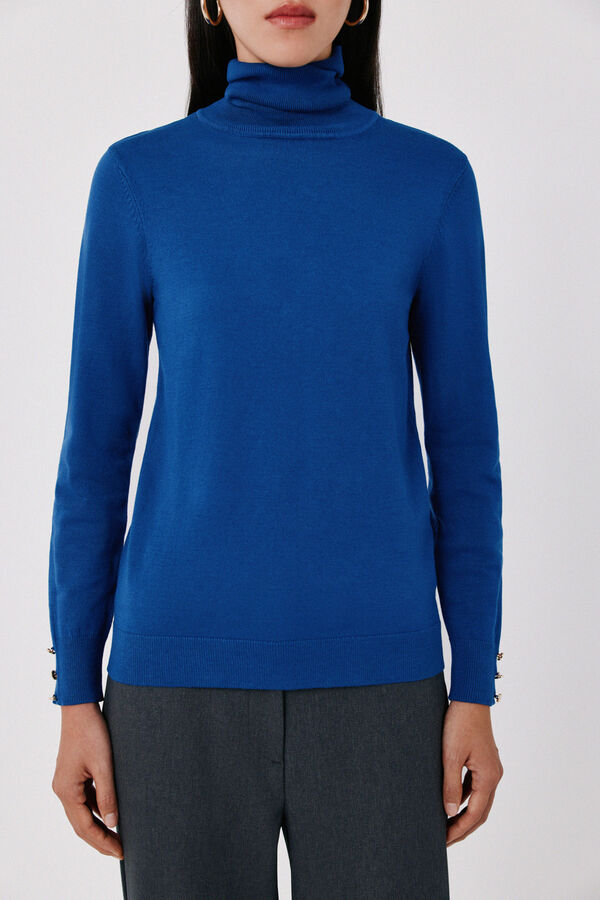 Cortefiel Roll neck jumper Blue