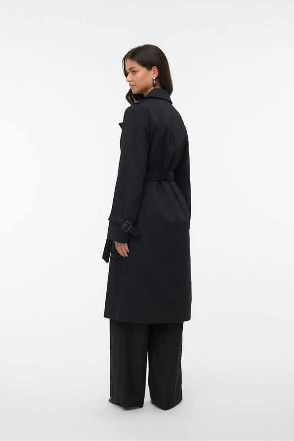 Vero Moda Long trench coat with belt  Black