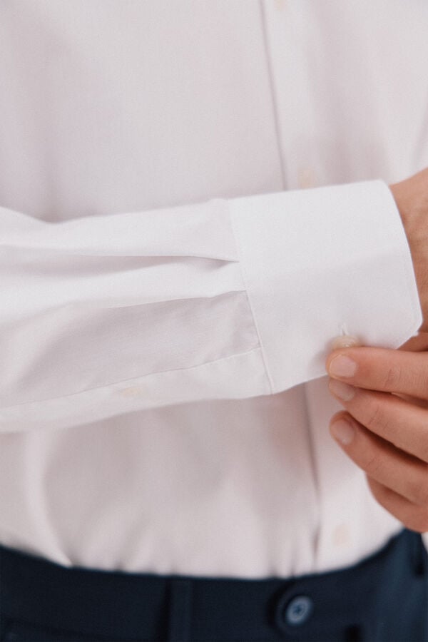 Cortefiel Plain easy-iron dress shirt White