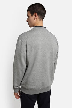 Cortefiel Box round neck sweatshirt Gray