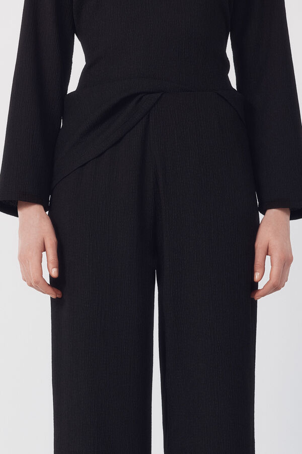 Cortefiel Jersey-knit trousers Black
