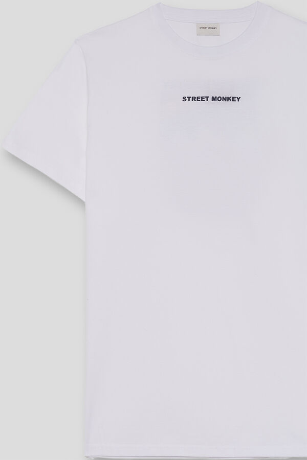Street Monkey T-shirt manga curta Branco