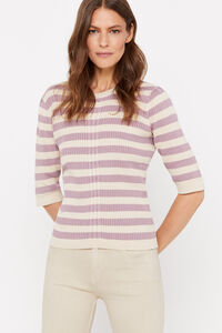 Cortefiel Ribbed knit jumper Purple