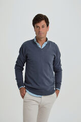 Cloking Camisola com gola em bico Azul