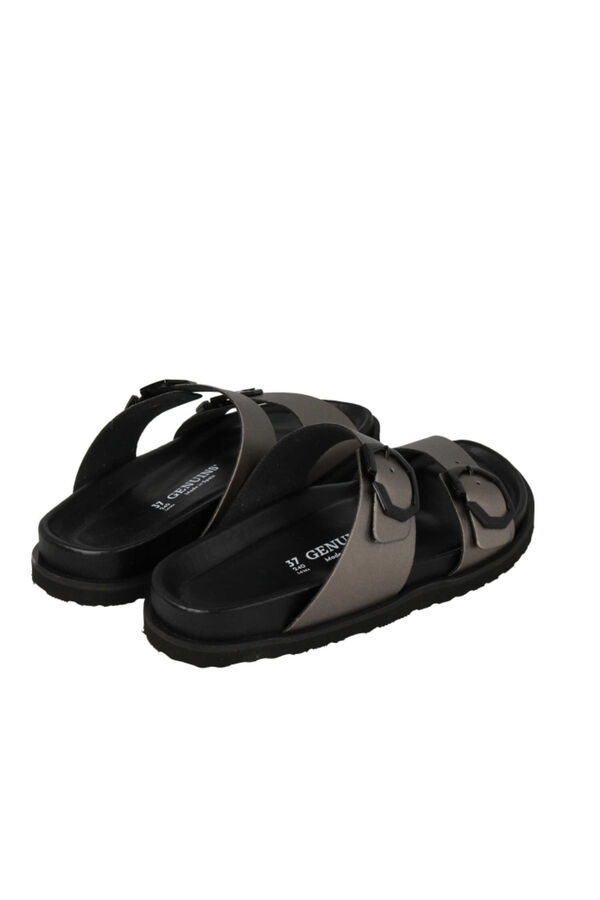 Genuins Sand&aacute;lia metalizada Preto