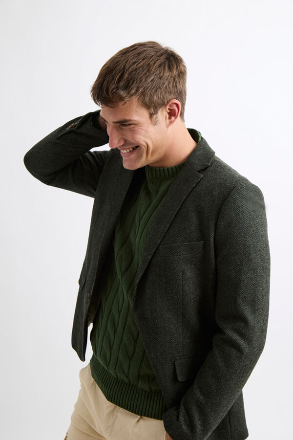Williot Jaqueta de lã espiga Verde