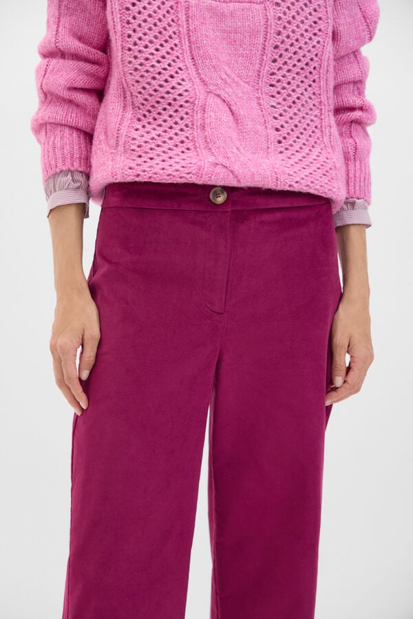 Cortefiel Velvetón marin trousers Purple