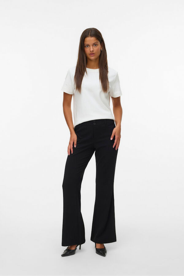 Vero Moda Cal&ccedil;as boca de sino de alfaiataria Preto