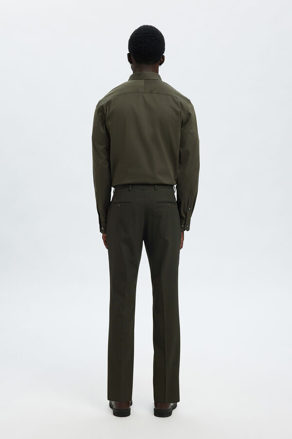 Selected Calça de terno slim fit Verde