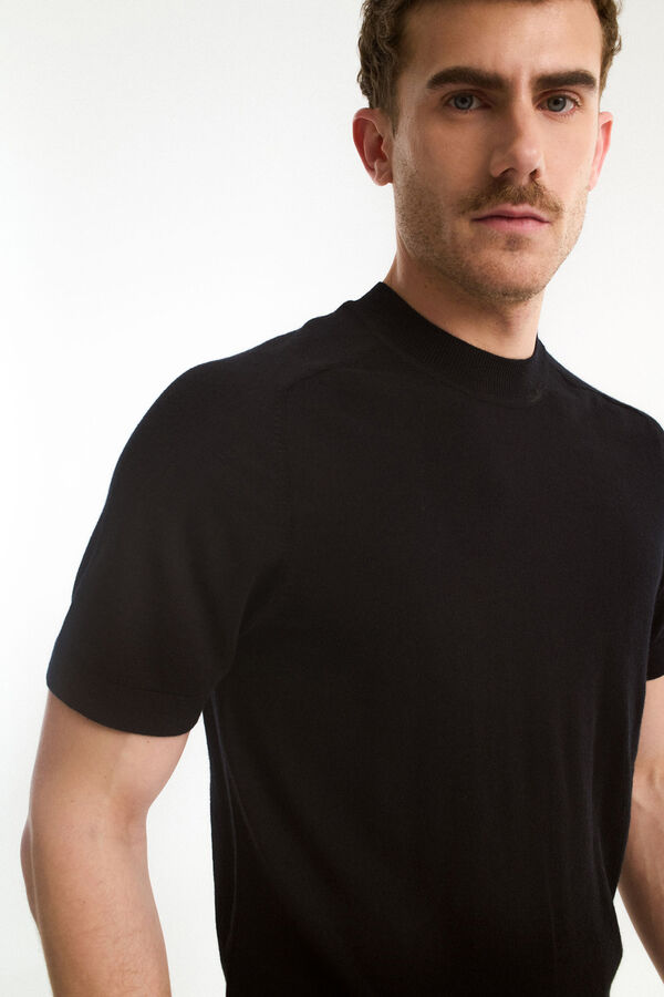 Selected Camiseta 100% lana merino Negro