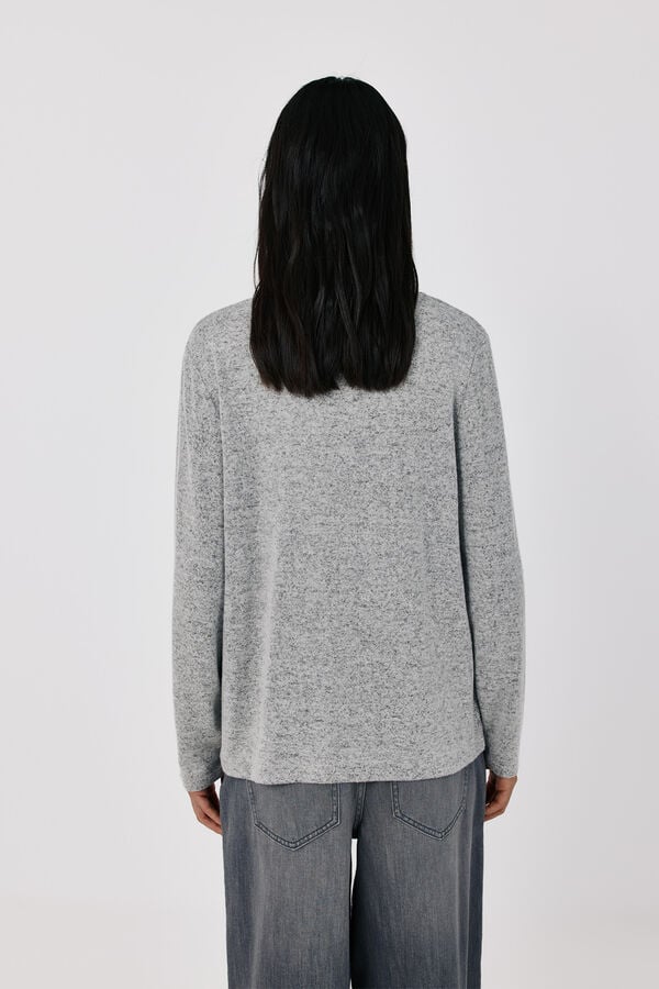 Cortefiel T-shirt b&aacute;sica soft touch Cinzento
