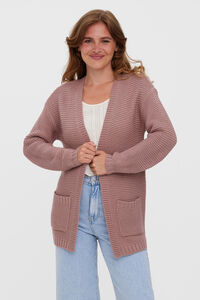 Cortefiel Women's long-sleeved cardigan with buttons Lilac