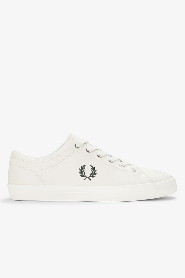 Fred Perry T&ecirc;nis de pele b&aacute;sico Branco